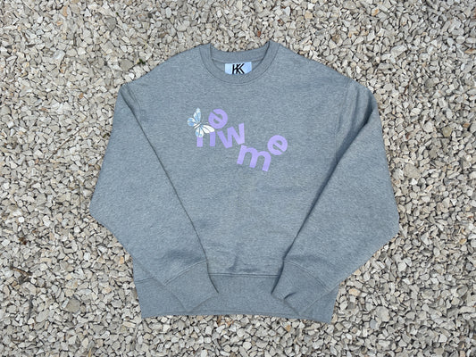 NEW ME BUTTERFLY BIO-BAUMWOLL-SWEATSHIRT IN GRAU