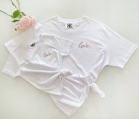 SPECIAL DEAL: MUTTER & TOCHTER ' LOVE. ' PARTNERLOOK T-SHIRTS