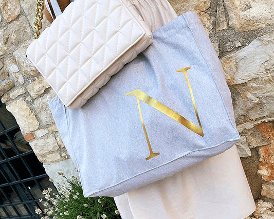 XL SHOPPING BAG MIT INITIALIEN - PERSONALISIERT