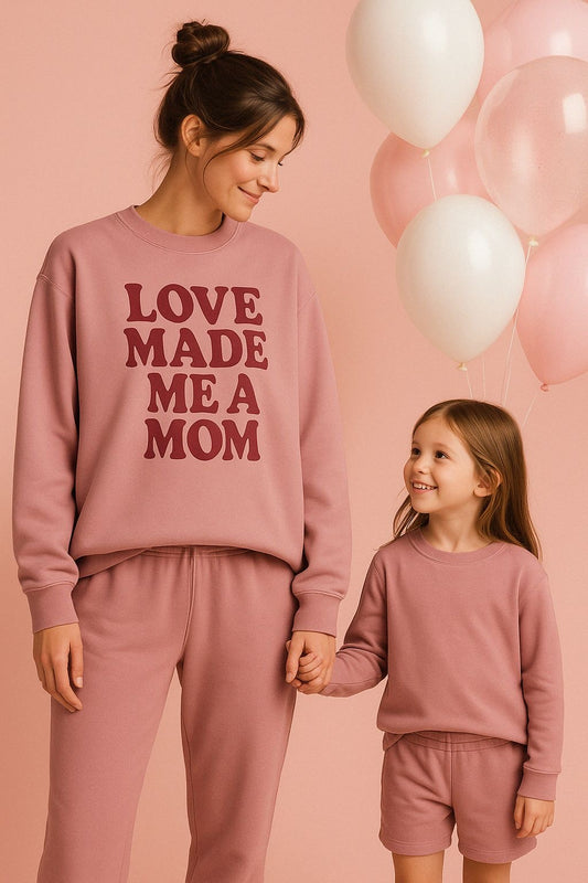 DAMEN PULLOVER ' LOVE MADE ME A MOM'