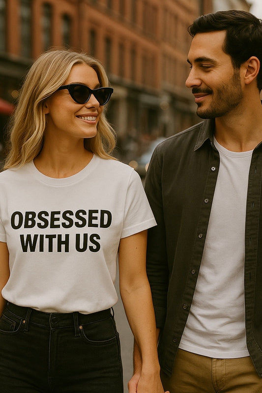 DAMEN T-SHIRT ' OBSESSED WITH US'