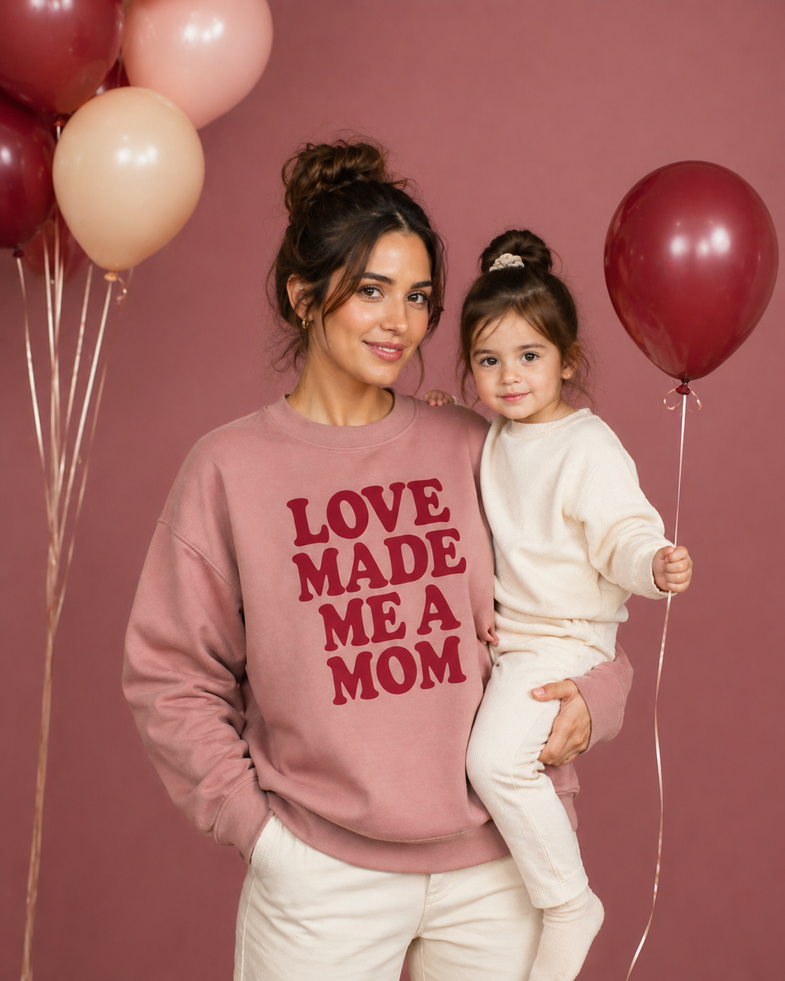 DAMEN PULLOVER ' LOVE MADE ME A MOM'