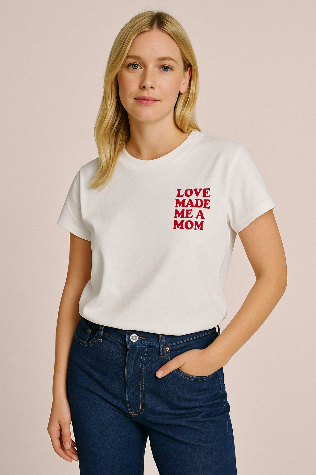 DAMEN T-SHIRT "LOVE MADE ME A MOM"