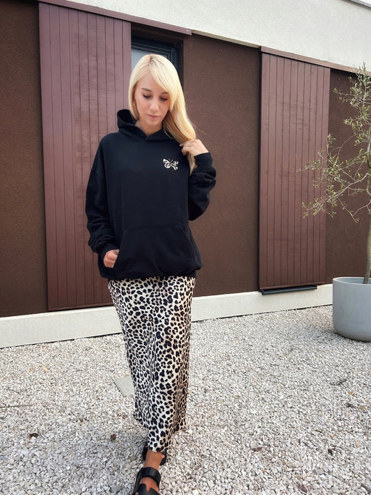 "YOU NEVER KNOW..." OVERSIZED UNISEX-HOODIE IN SCHWARZ